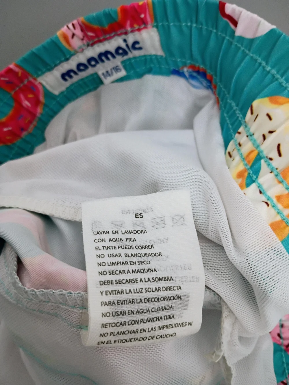 Men's Teal Donut Print Swim Trunks
